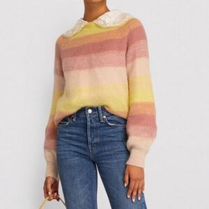 Maje Mohair Millao Striped Sweater